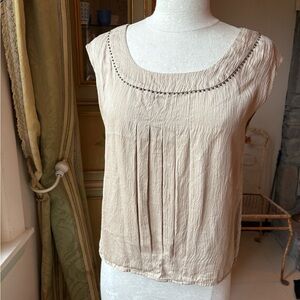 Beige Textured Top with Stud Detail